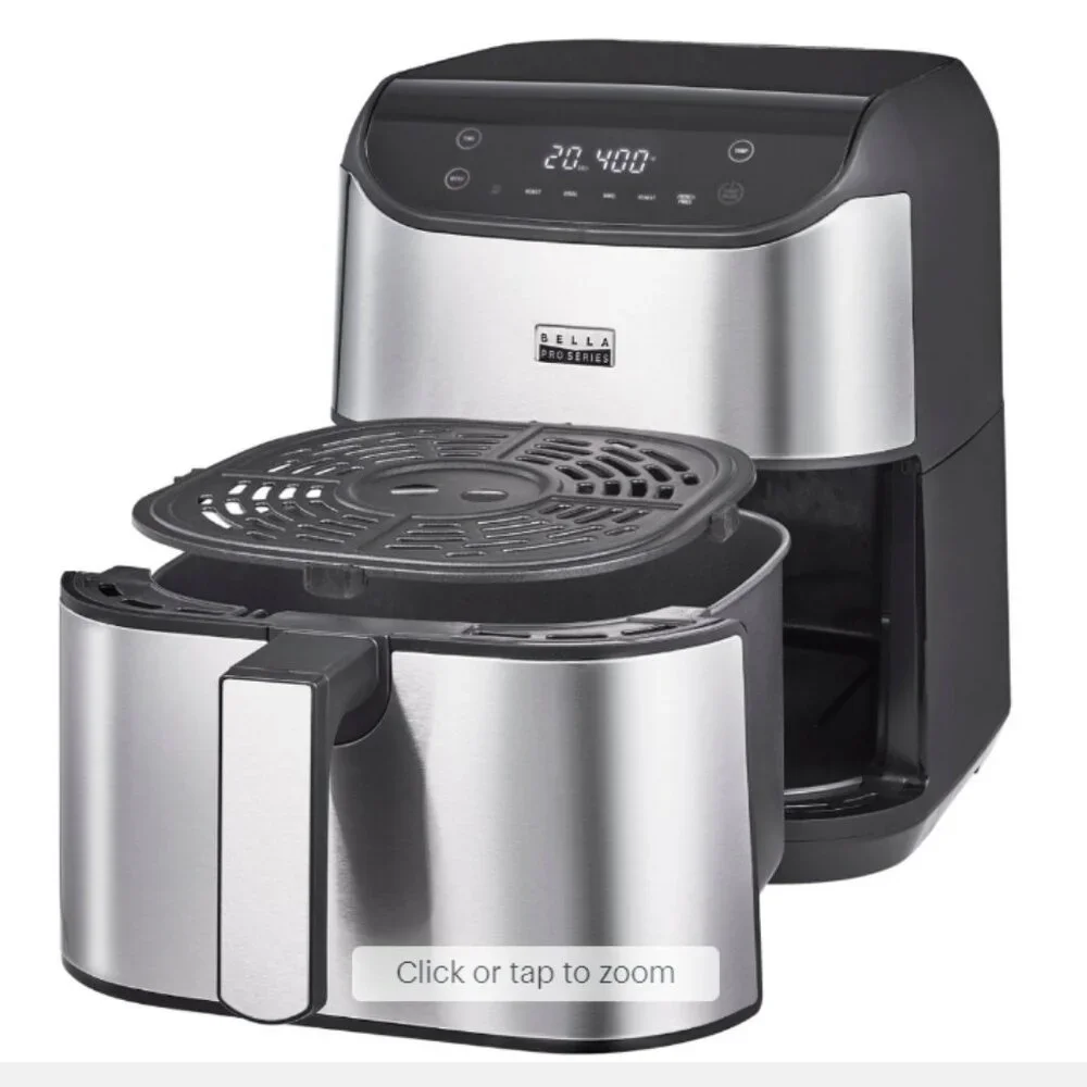 Bella Pro Series - 6-qt. Digital Air Fryer with Stainless Finish - Stainless Ste